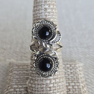 Southwest Sterling Silver Onyx Ring Size 8